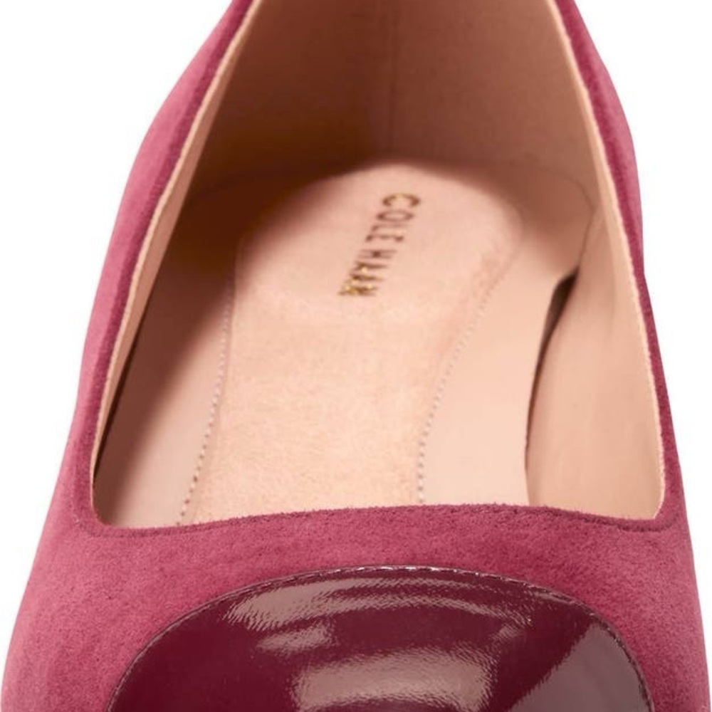 COLE HAAN THE GO-TO WATERPROOF BLOCK HEEL PUMPS IN BLACK CHERRY 8 - Picture 6 of 12